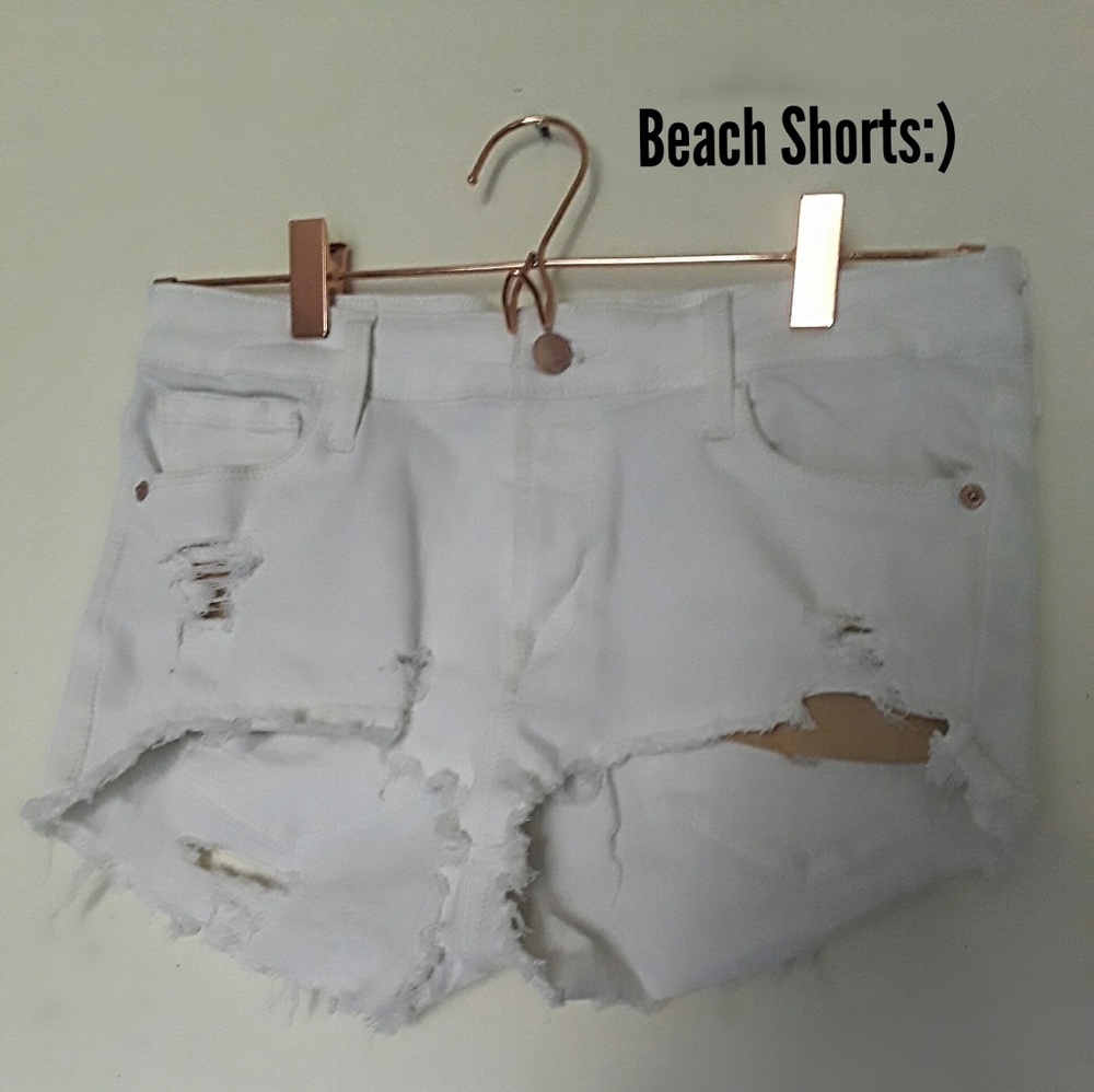 White Old Navy Rockstar Distressed/ Ripped Shorts*